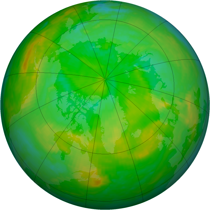 Arctic ozone map for 08 July 1990